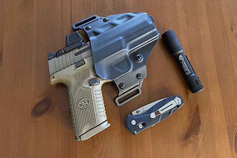 EDC everyday carry gear gun holster knife light
