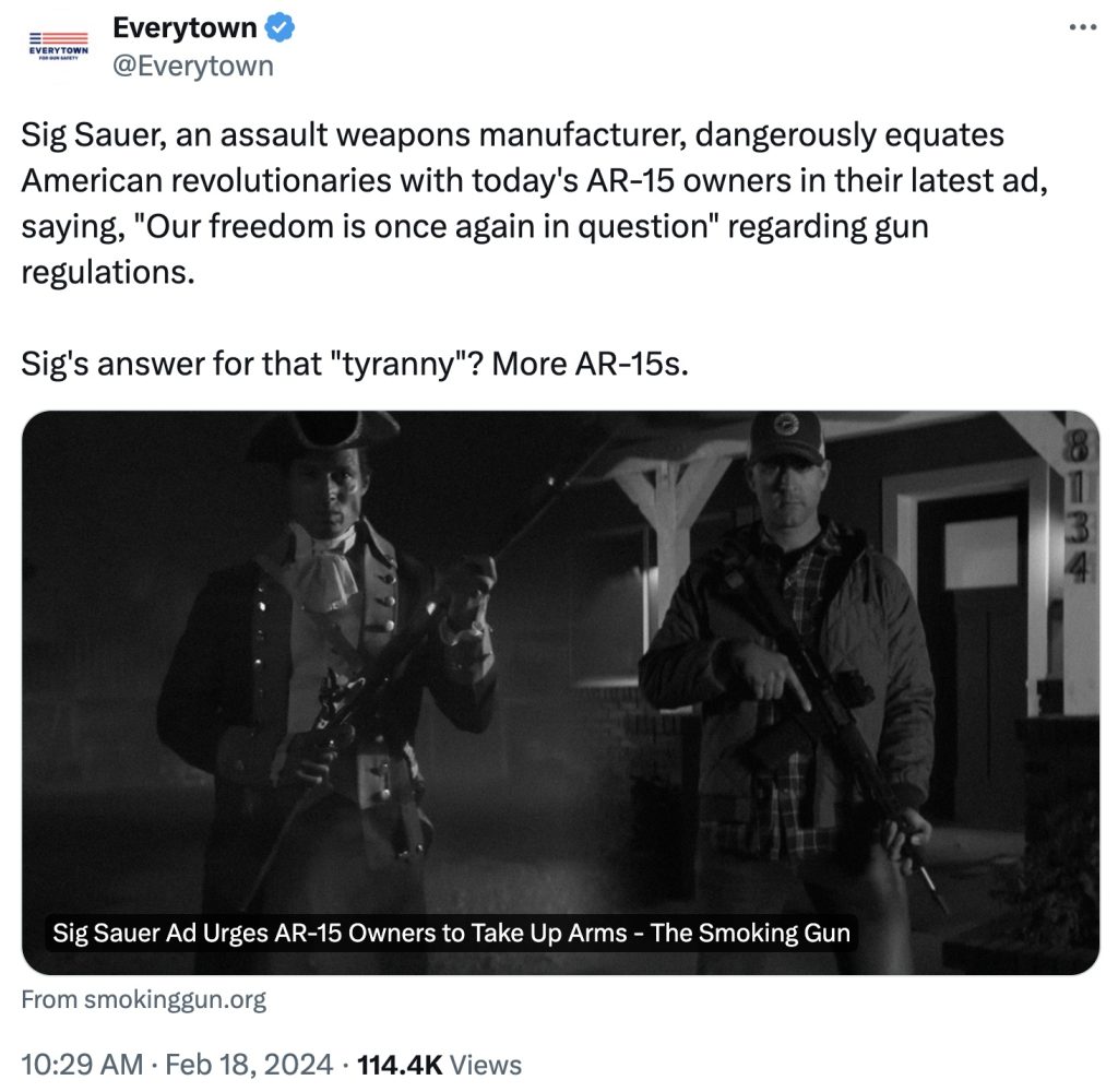 Everytown tweet SIG SAUER M400 TREAD AR-15 rifle