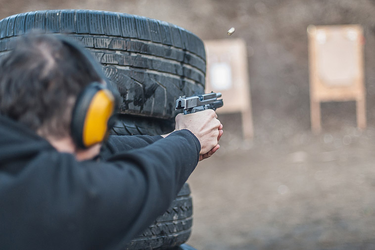 Shooting range train training outdoors tires