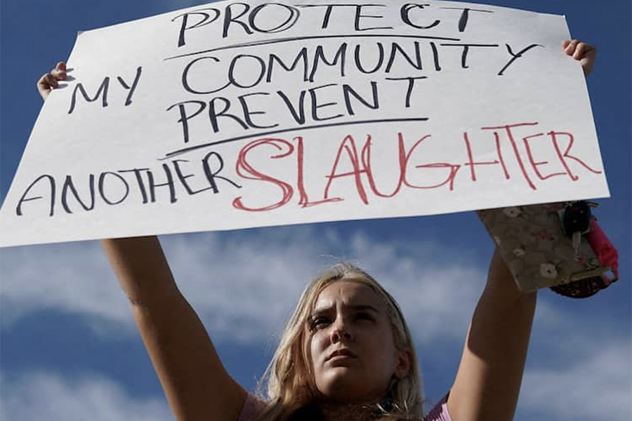 Melissa Alexander gun control advocate Nashville Covenant School sign protest