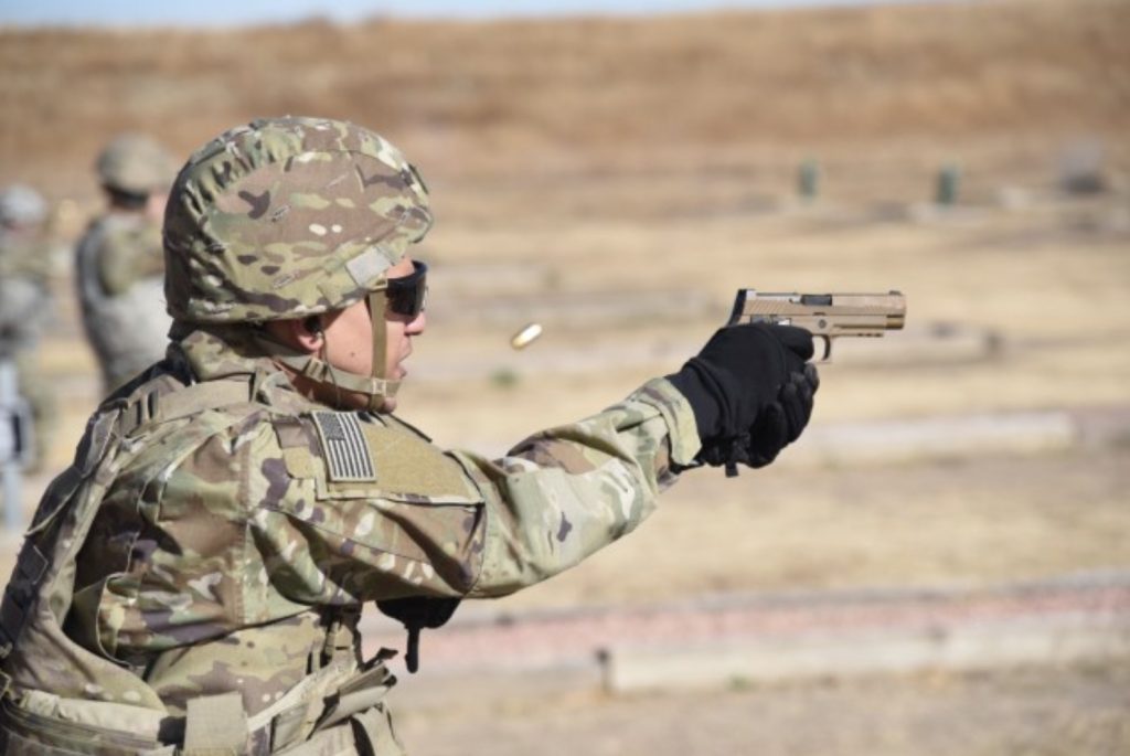 US Army pistol range train training