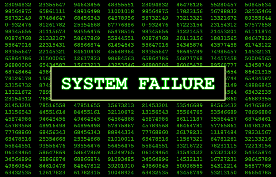 System Failure screen computer