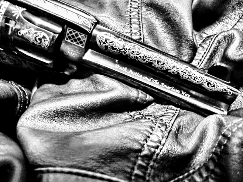 laser engraving on revolver