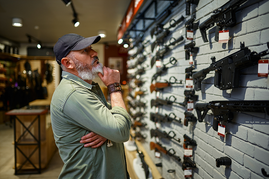 gun store guns rifles AR-15 wall