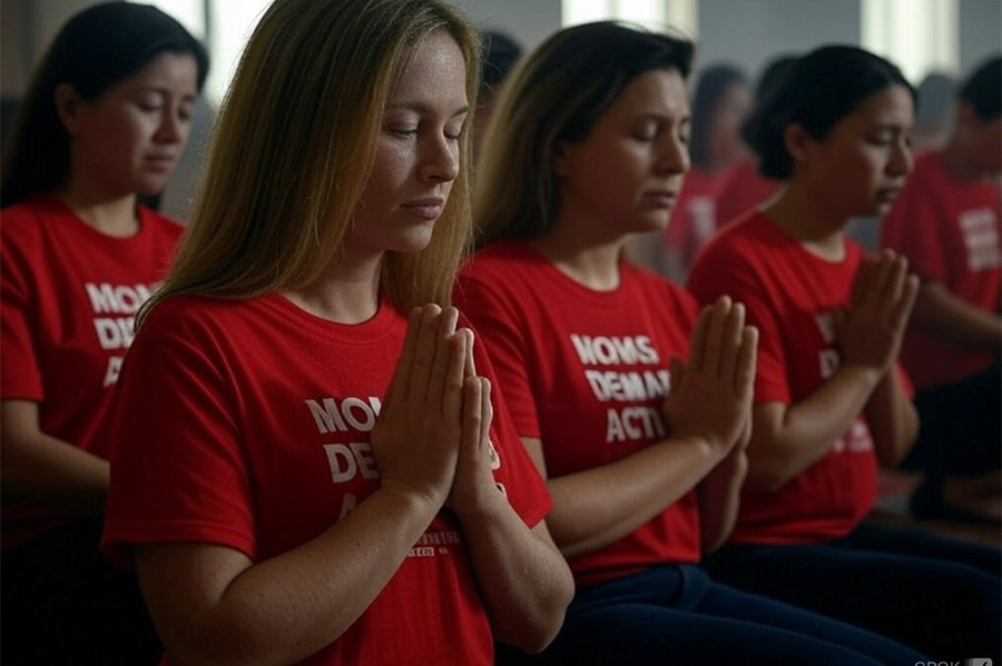 beseeching the gun control gods Moms Demand Action praying
