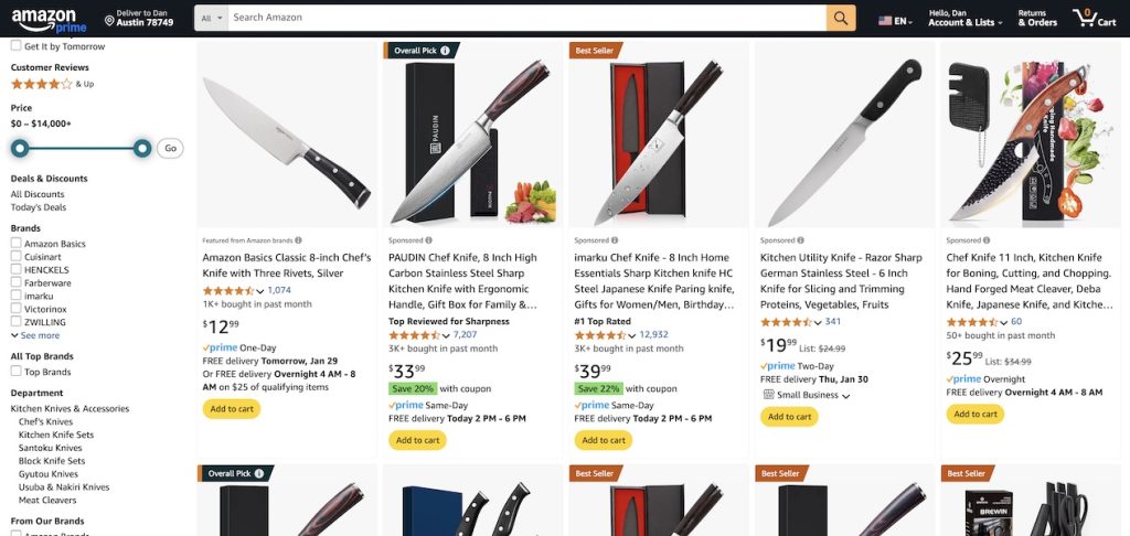 Amazon kitchen knives