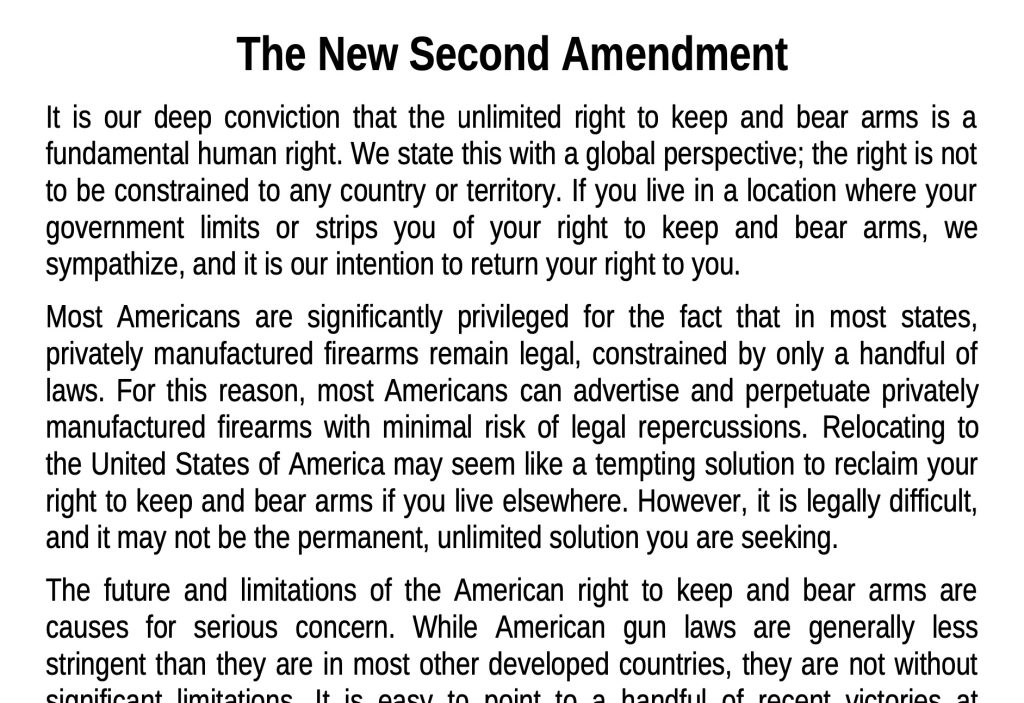 Urutau New Second Amendment