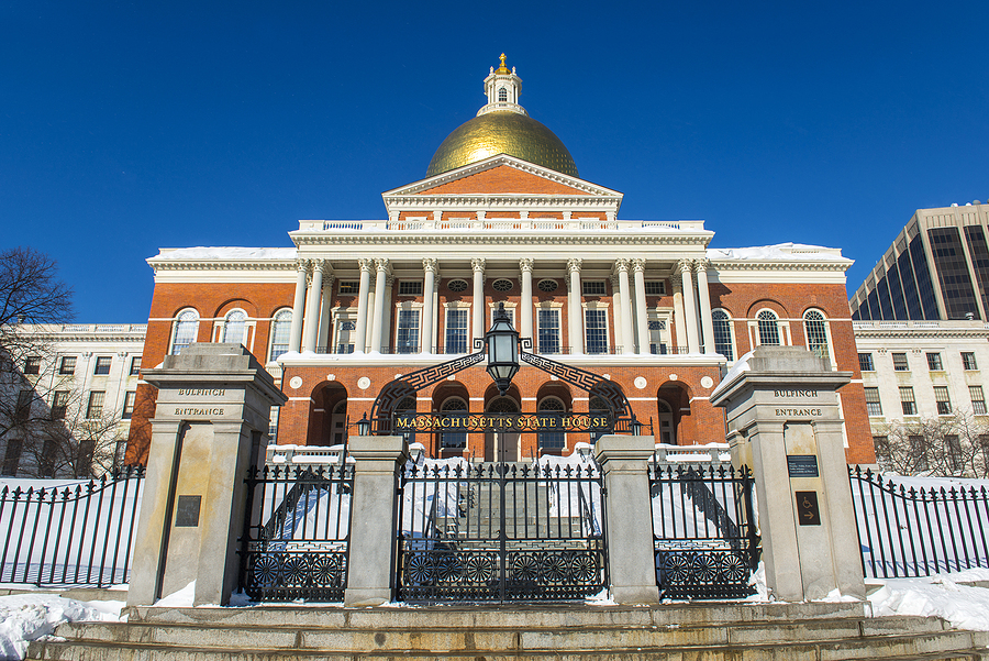 Massachusetts State House in winter, Boston Beacon Hill, Massachusetts