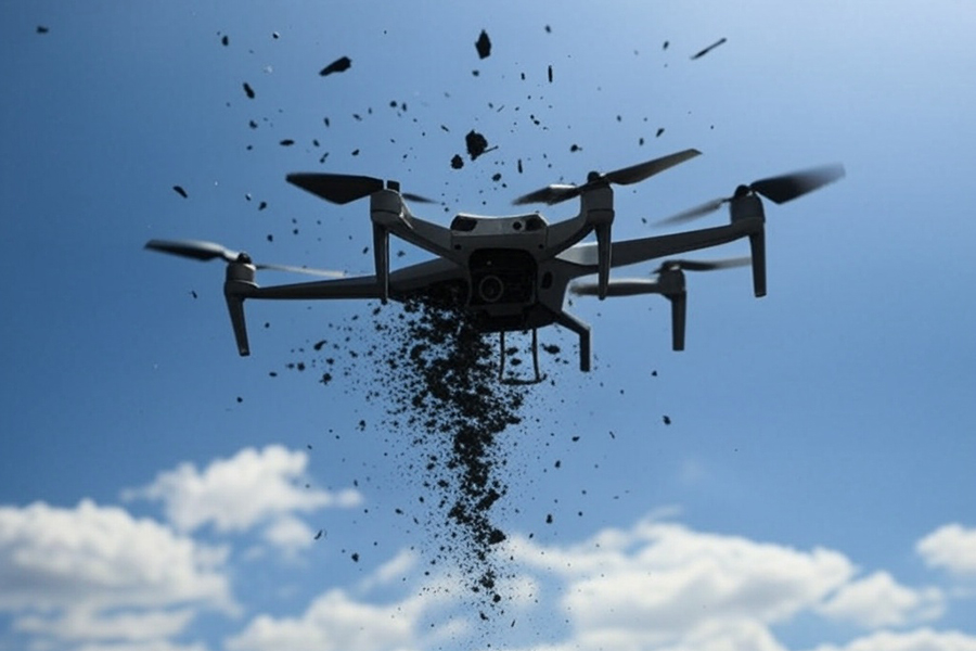 drone hit by shotgun shell