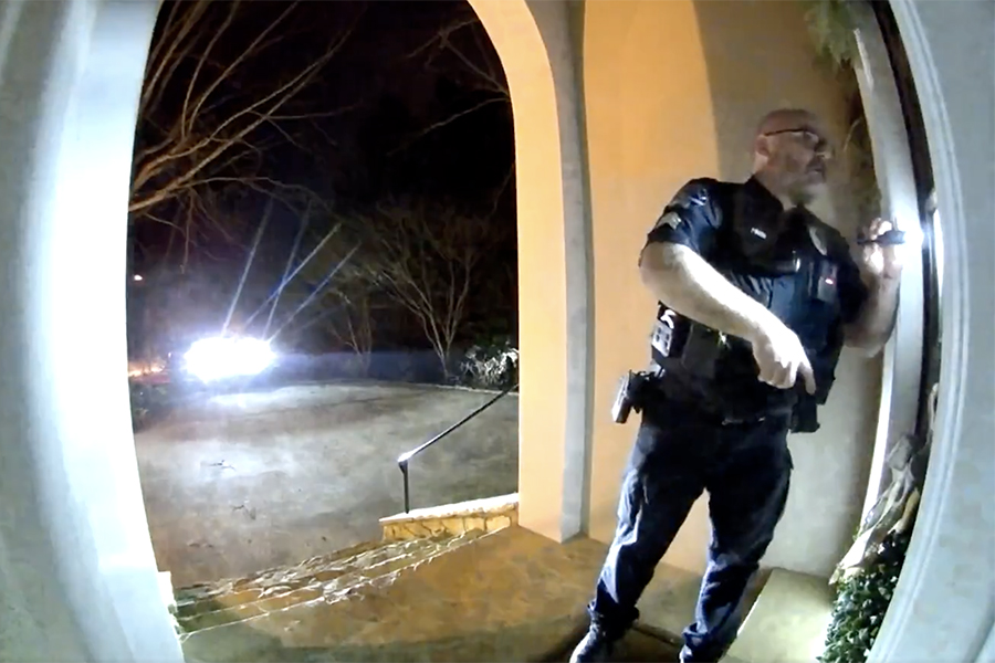 police door swatted swatting