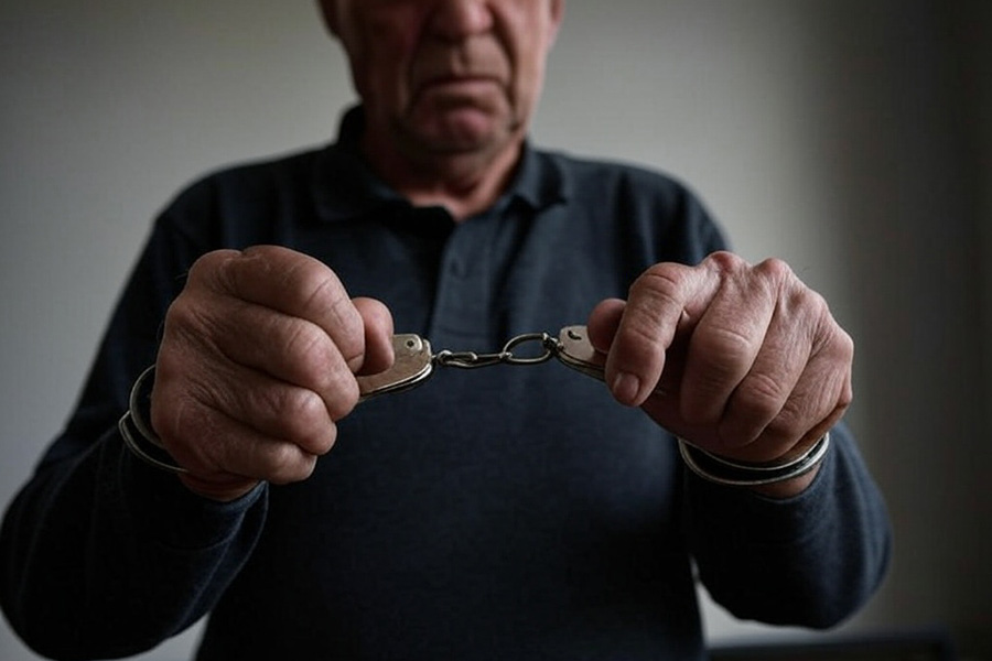 old man handcuffs