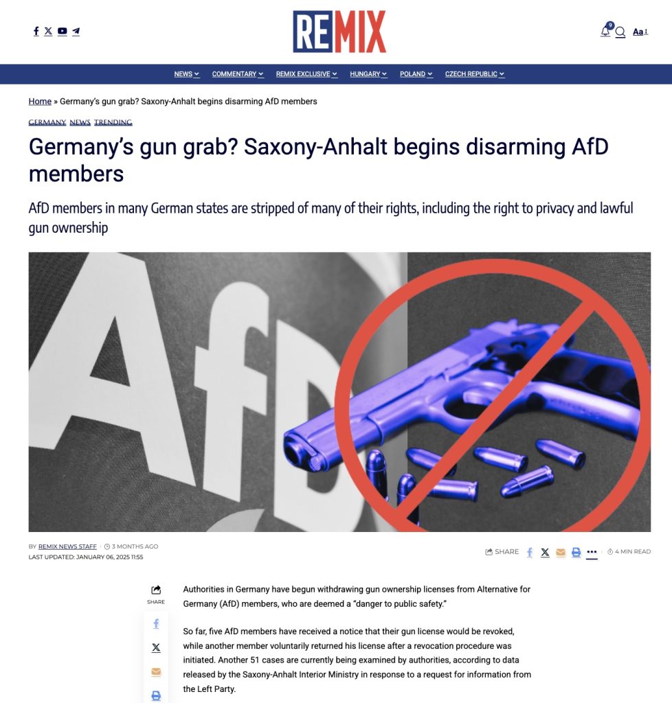 German government disarms AfD party members