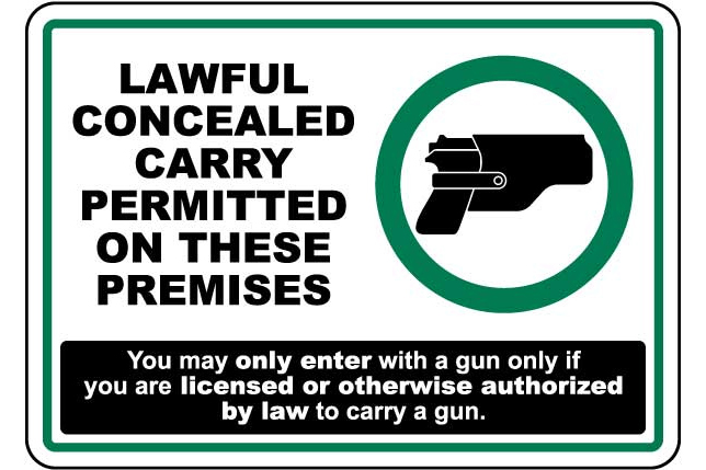 guns allowed sign