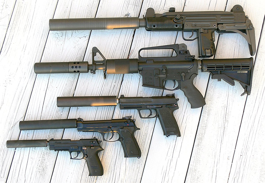 guns with silencers suppressors