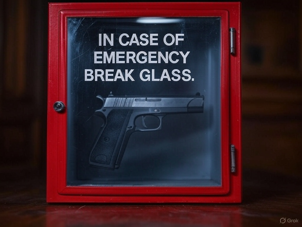 Emergency pistol break glass