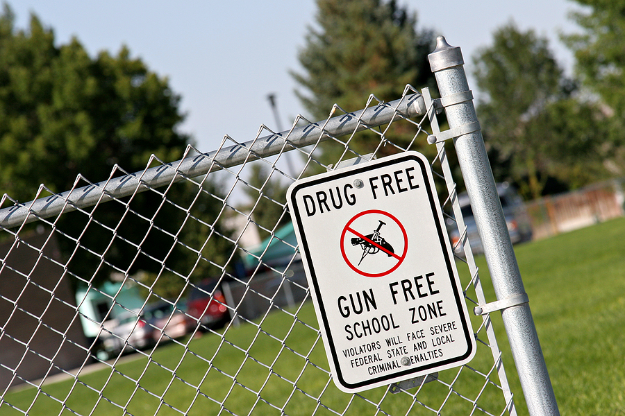 gun free school zone sign