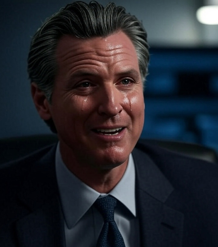 Gavin Newsom crying angry