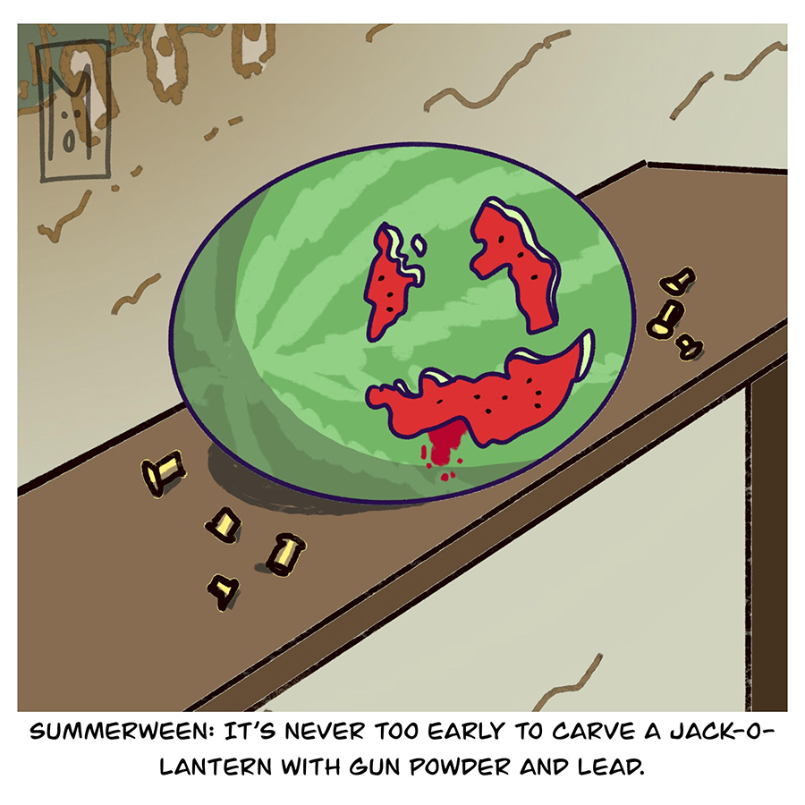 Summerween watermelon carving 