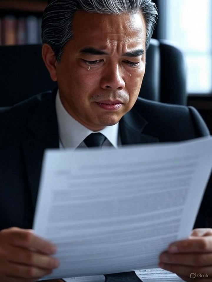 California AG Rob Bonta reading and crying