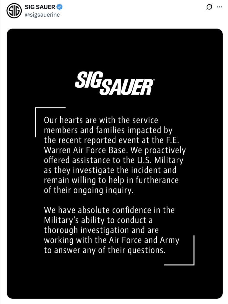 SIG tweet M18 statement