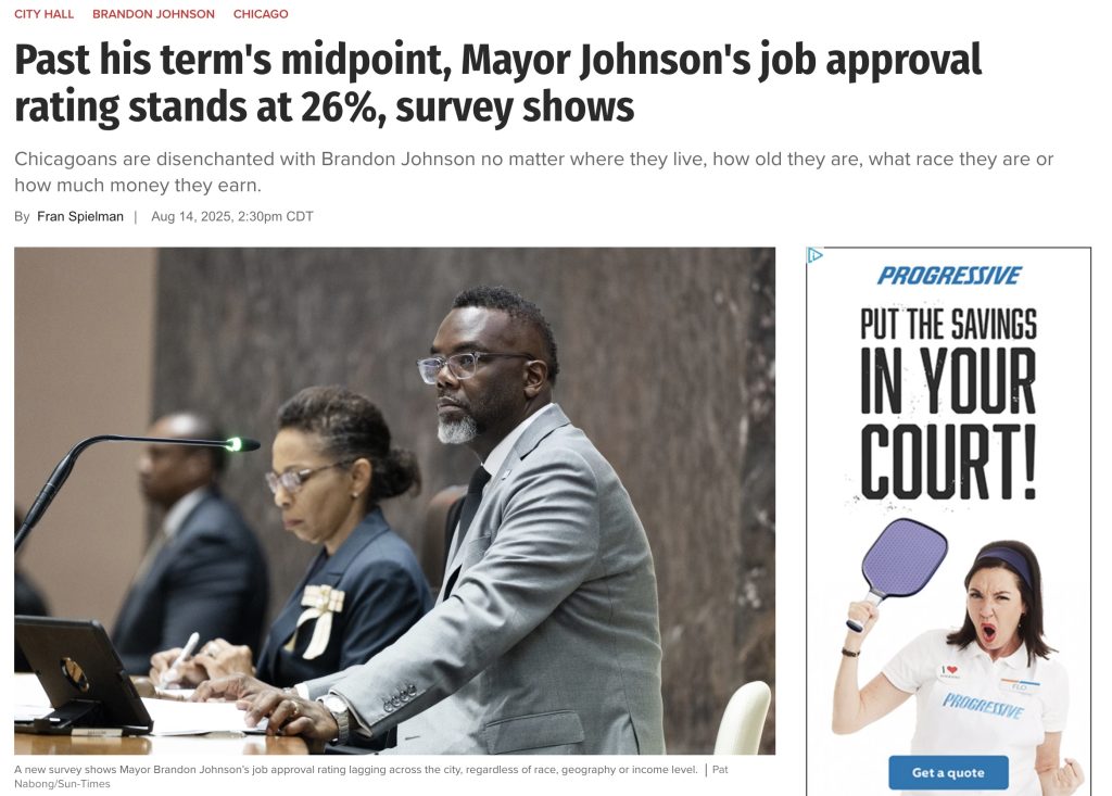 Brandon Johnson job approval