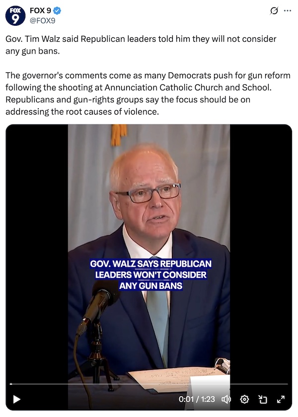 Tim Walz assault weapons ban