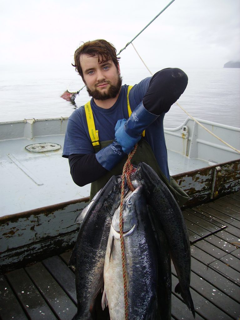 Jens "Rex Nanorum" Hammer on a commercial fishing vessel in Alaska.