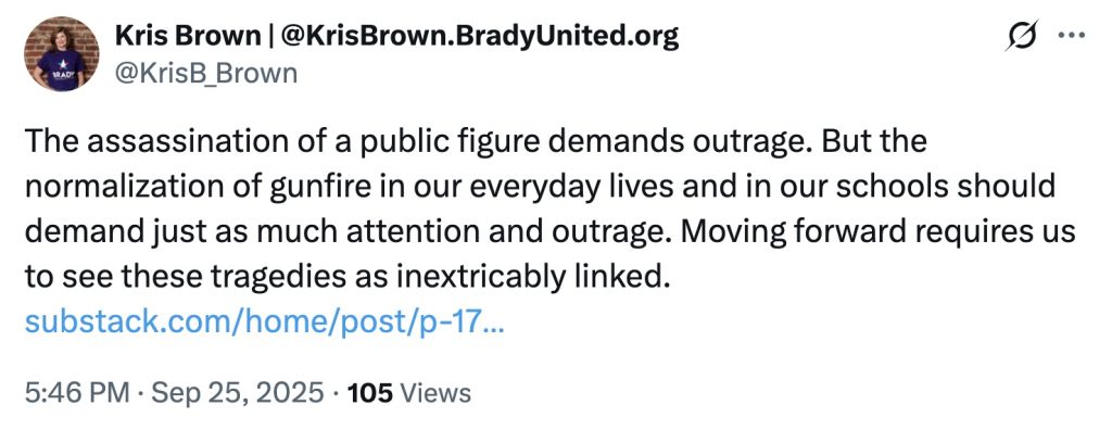 Kris Brown assassination tweet x