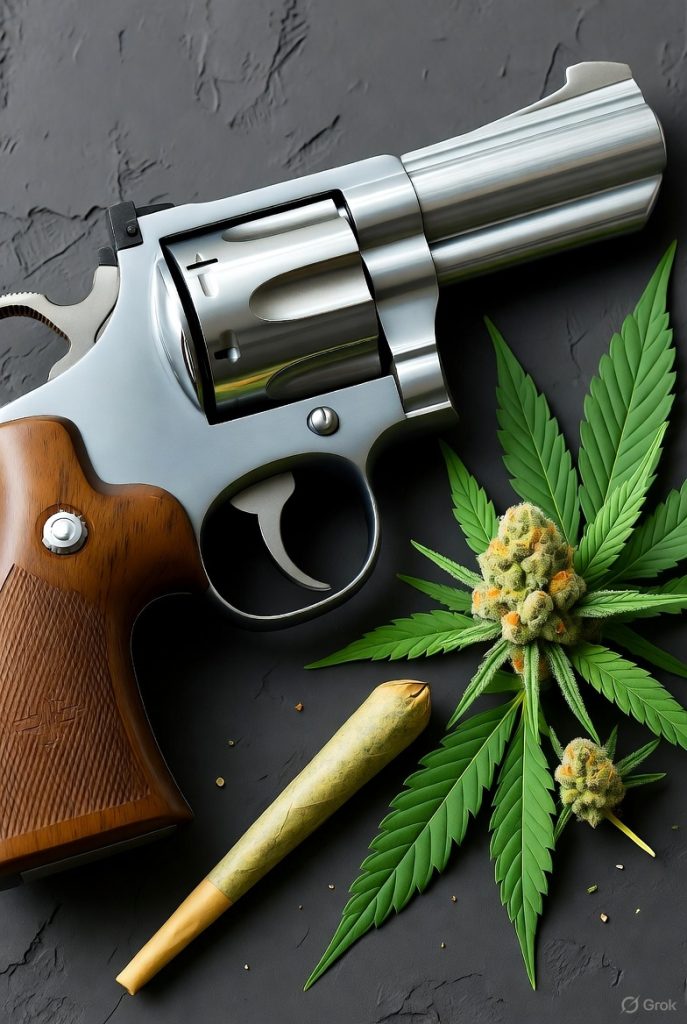 gun revolver marijuana weed