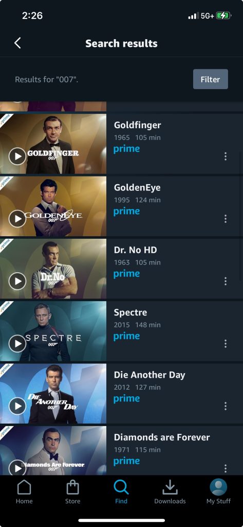 amazone prime video james bond 007