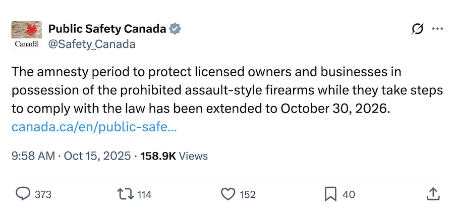 canda gun confiscation tweet