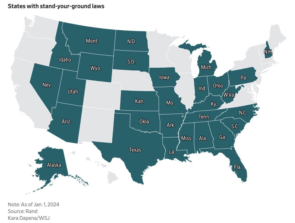 stand your ground states WSJ