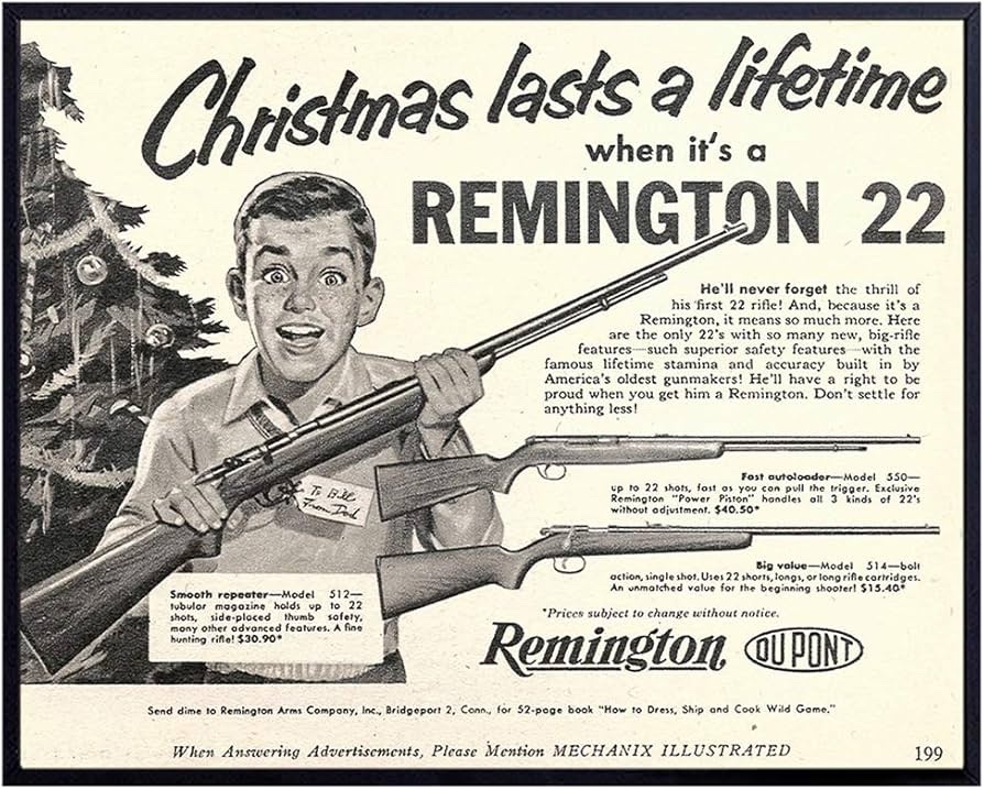 remington vintage christmas gun ad