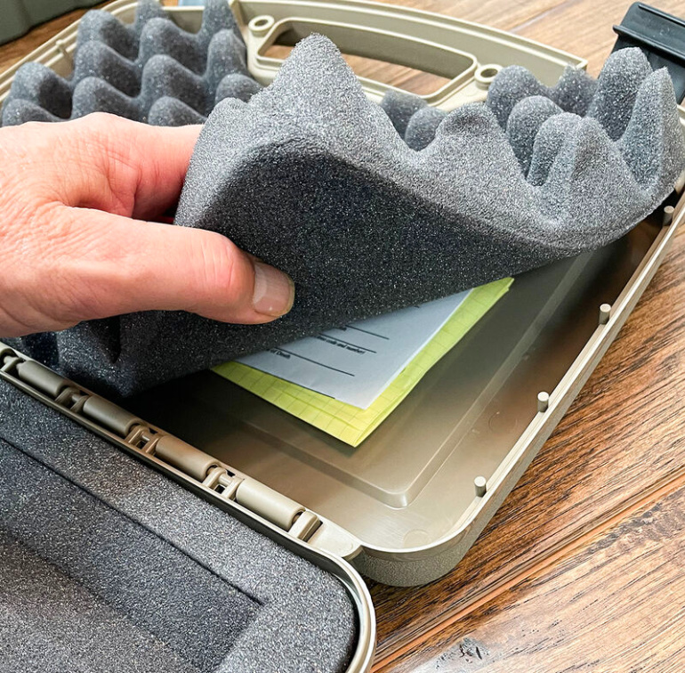 foam lining in storage case