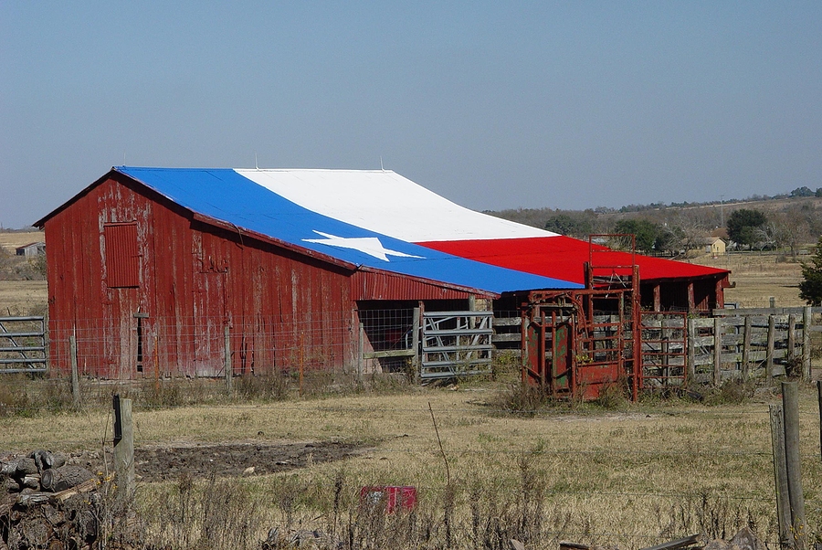 lonestar texas flag barn Bigstock
